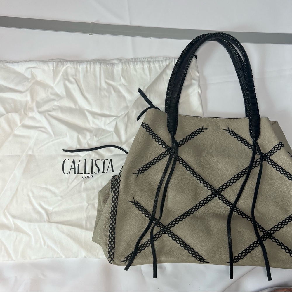 Callista Crafts Cobble Noir Cross Leather Tote